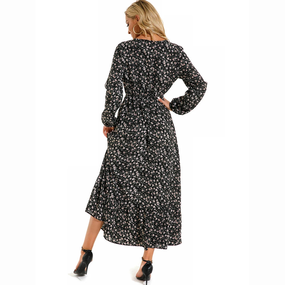 Charlotte — Soft-Stretch Smocked Floral Midi Dress