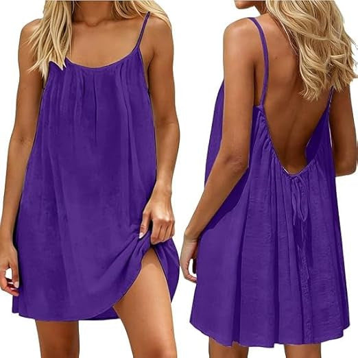 Solene — Ruched Backless Cami Mini Dress