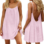 Solene — Ruched Backless Cami Mini Dress