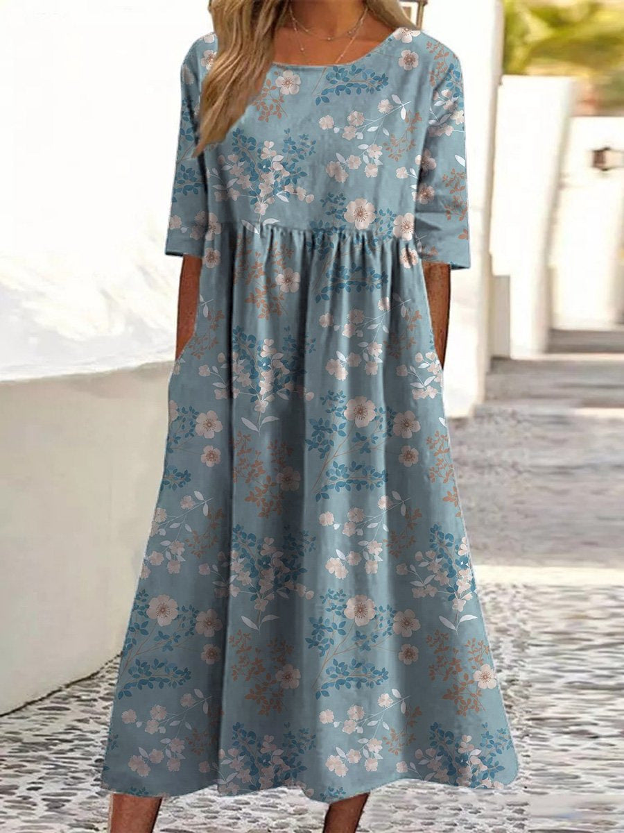 The Émilie — Soft Solid Easy Midi Dress