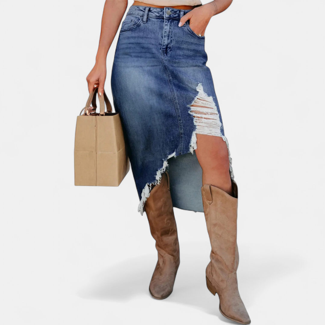 Anaïs — Relaxed High-Waist Denim Maxi Skirt