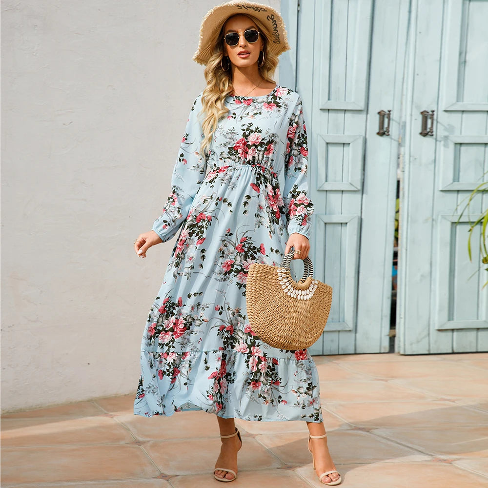 Charlotte — Soft-Stretch Smocked Floral Midi Dress
