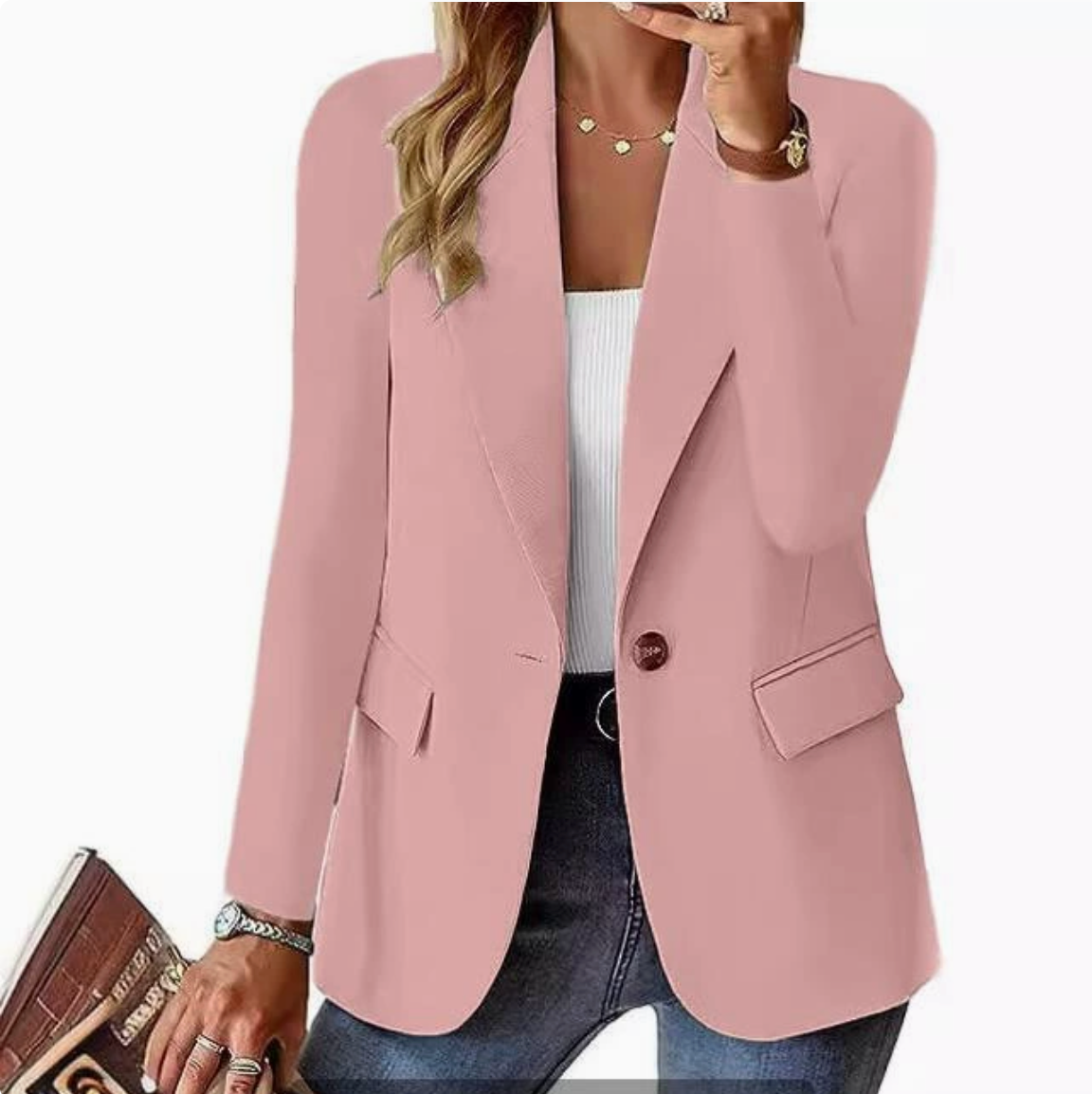 Fleur — Tailored Casual Button Blazer