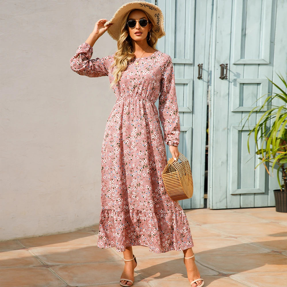 Charlotte — Soft-Stretch Smocked Floral Midi Dress