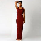 Léonie — Sleeveless Bodycon Solid Maxi Dress