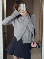 Apolline — Soft-Knit Round-Neck Button Cardigan
