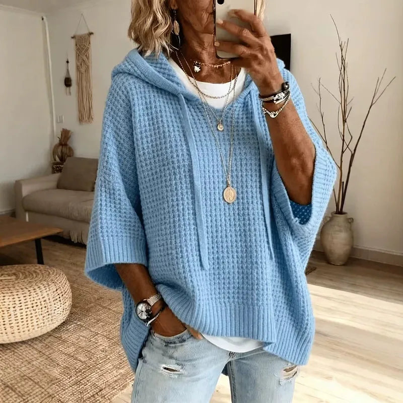 Solid color casual knit sweater