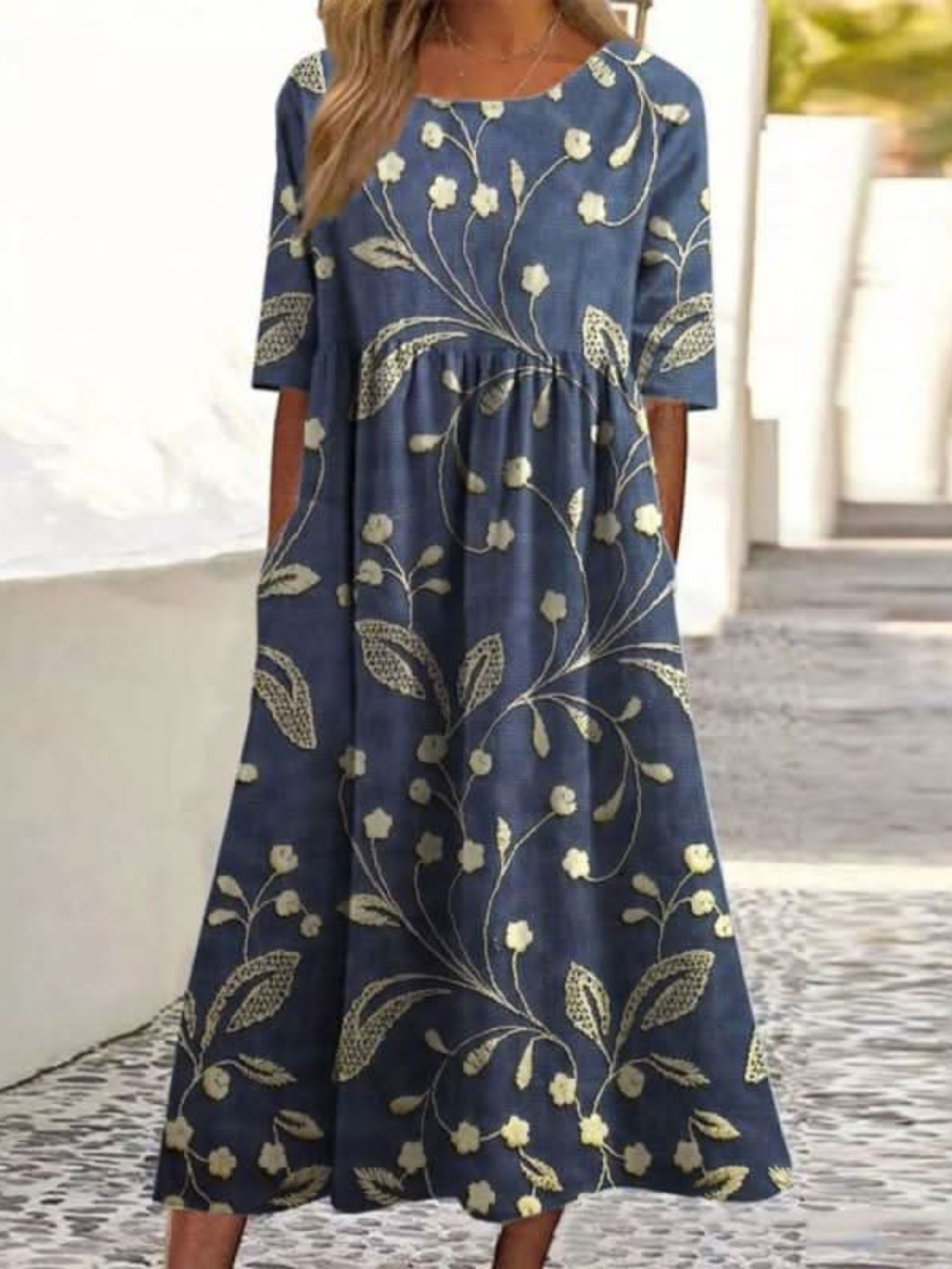 The Émilie — Soft Solid Easy Midi Dress