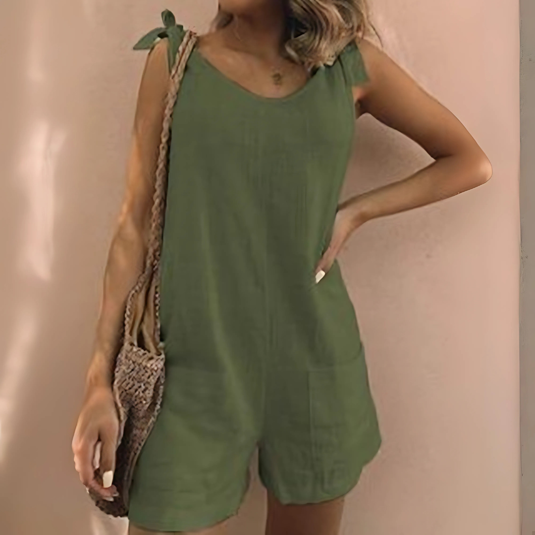 The Seraphina — Sleeveless Cotton Playsuit
