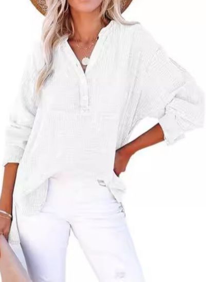 The Anouk — Drape V-Neck Blouse