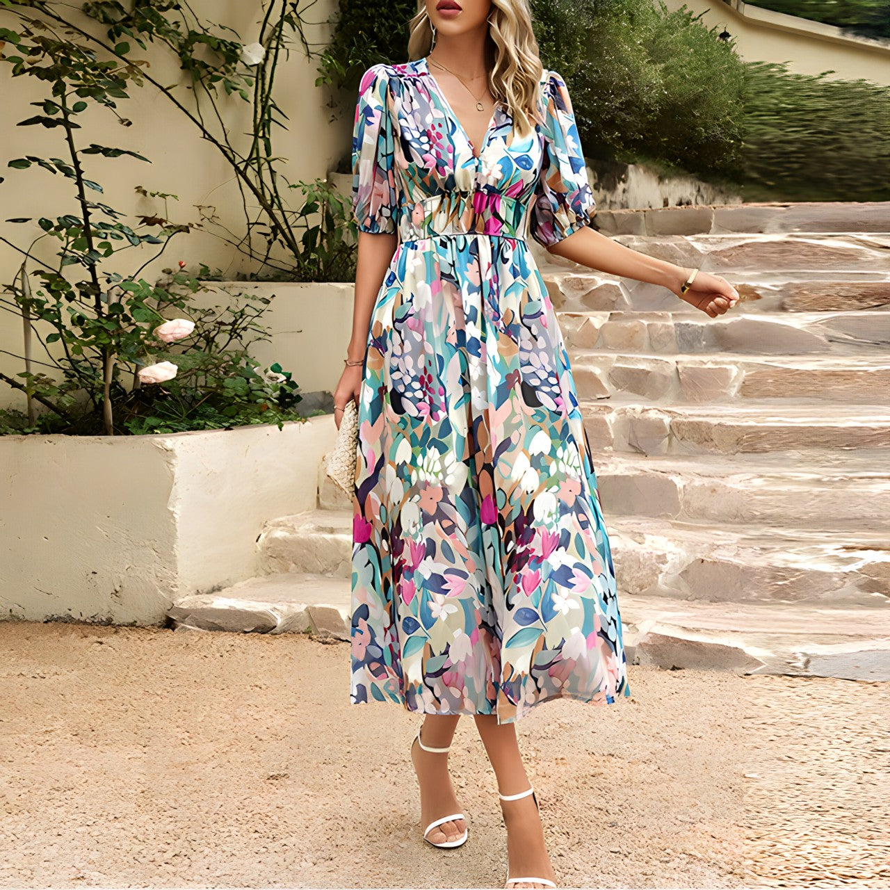 The Sylvie — Relaxed Floral Midi Dress
