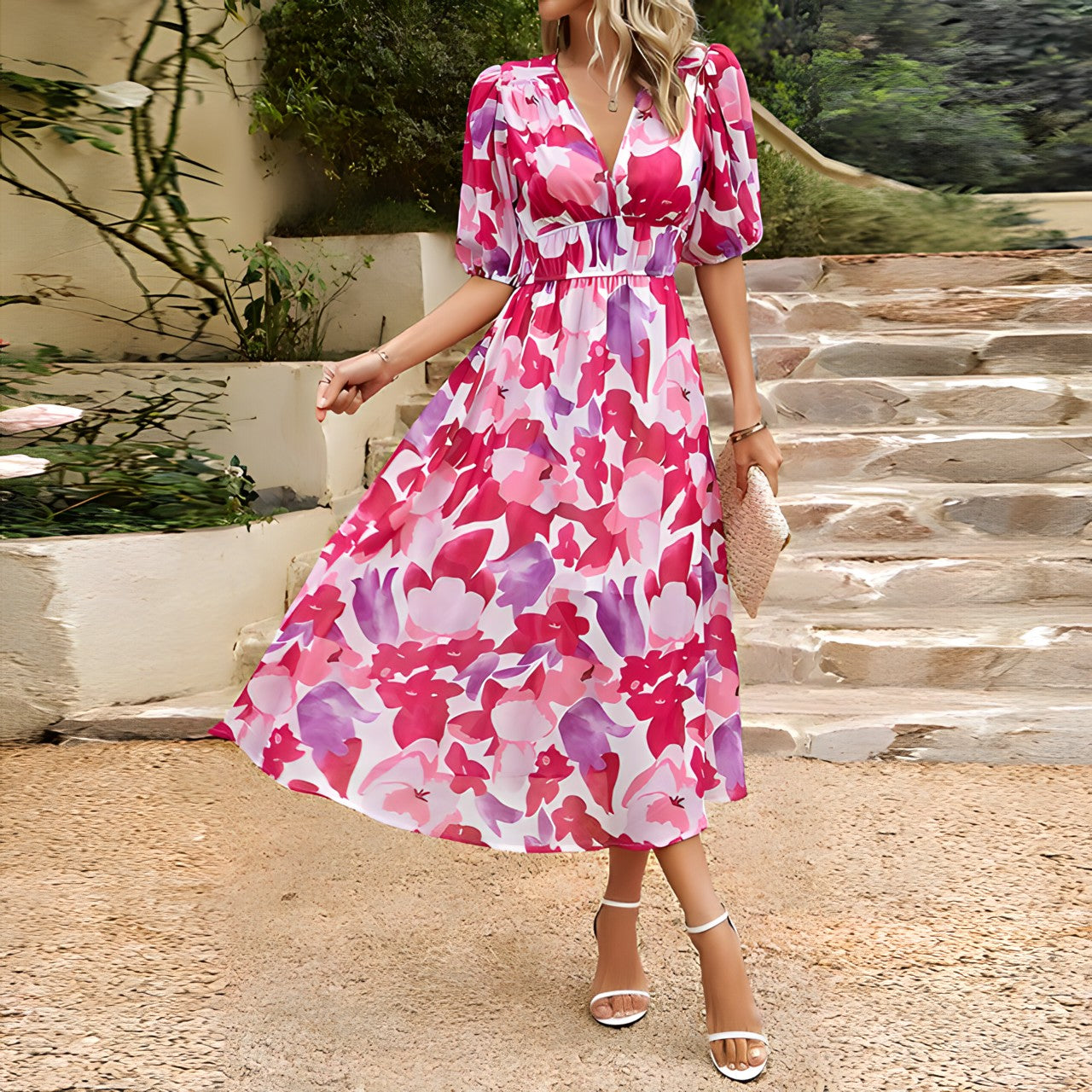 The Sylvie — Relaxed Floral Midi Dress