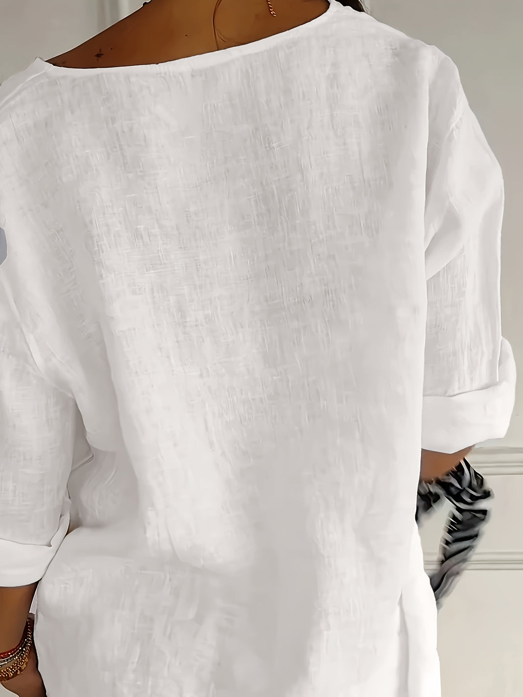 Noemie — Relaxed Button-Front Woven Blouse