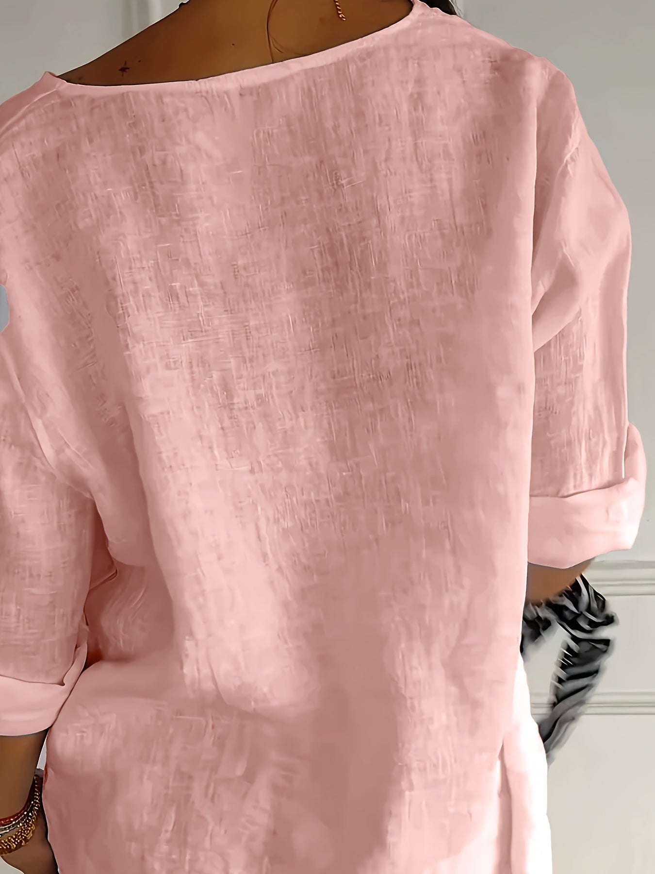 Noemie — Relaxed Button-Front Woven Blouse