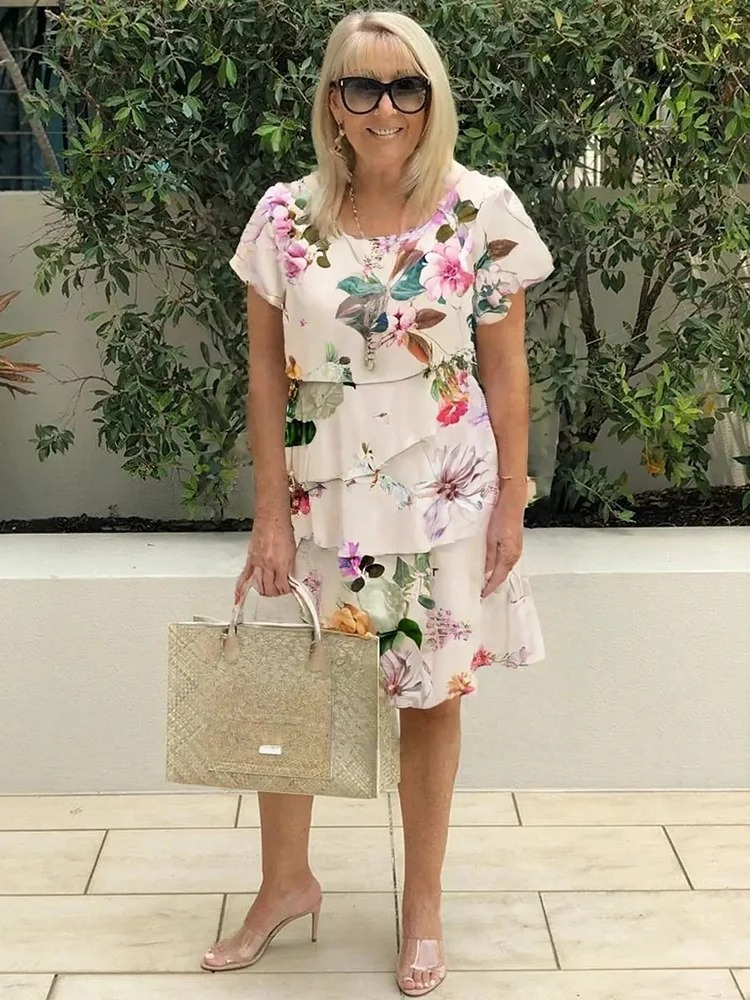 The Solène — Fitted Floral Midi Dress