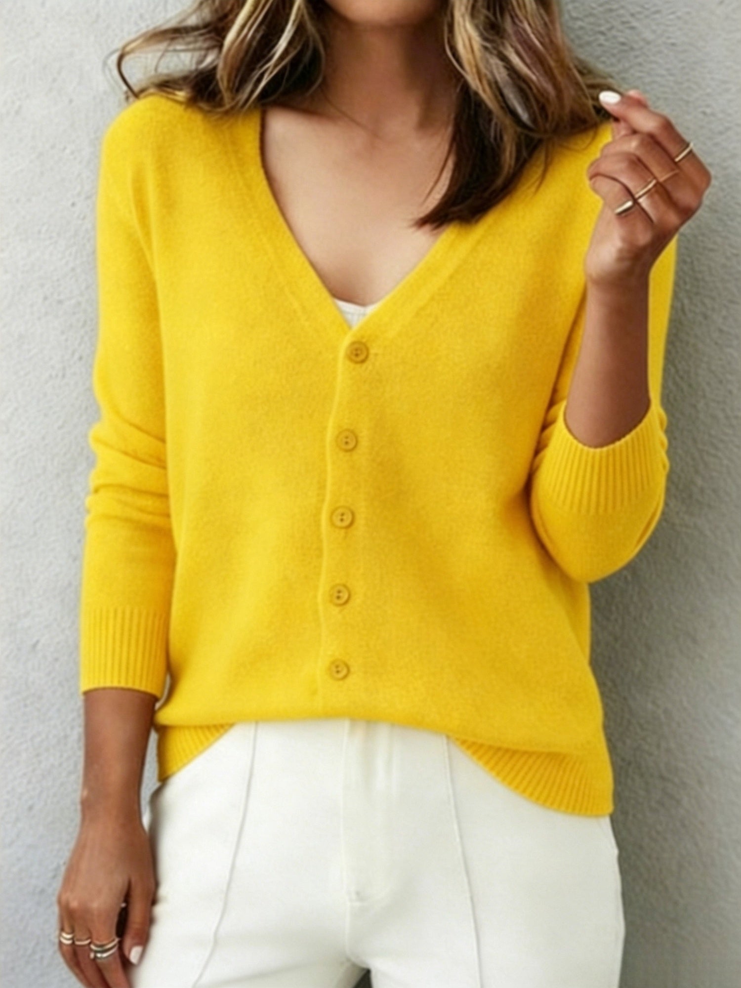 Margot — Soft V-Neck Knitted Cardigan