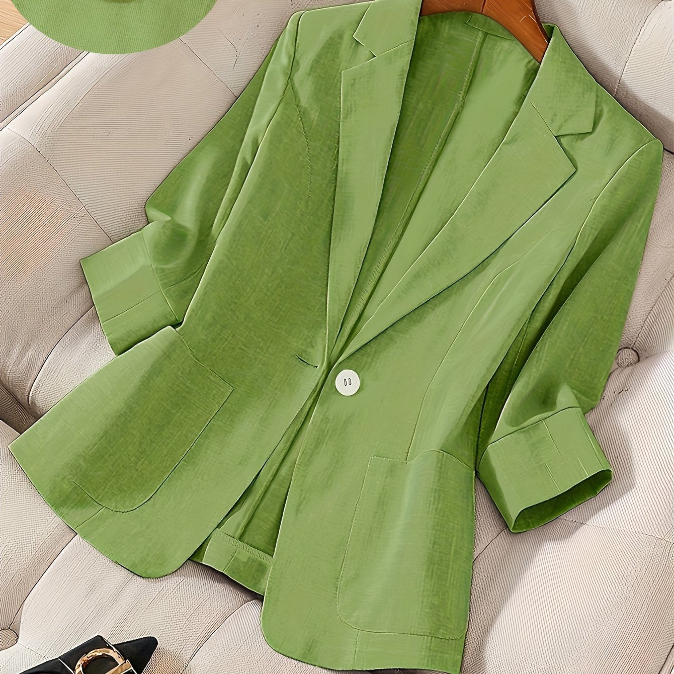 Camille — Soft Three-Quarter Sleeve Tailored Jacket