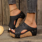 Celeste — Studded Comfortable Wedge Sandals