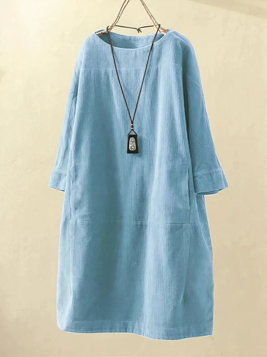 The Clara — Soft Corduroy Midi Dress