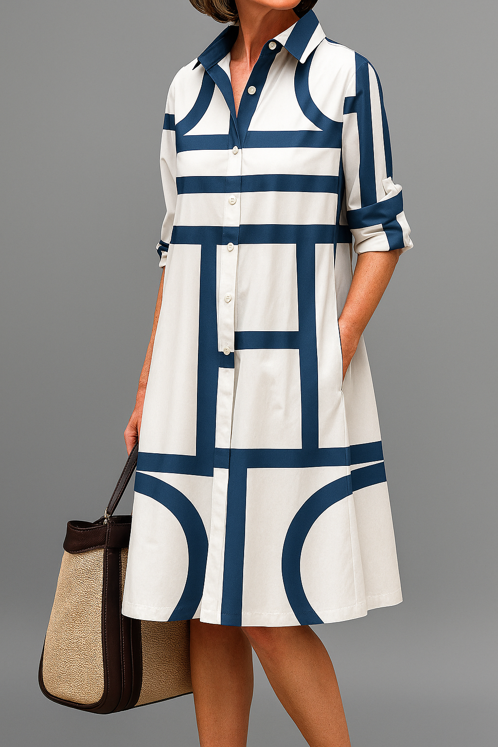 The Vivienne — Striped Midi Dress