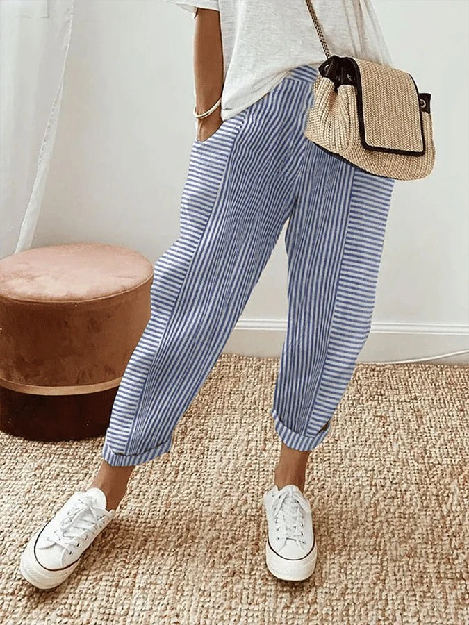 Margaux — Comfortable Striped Pants for Summer