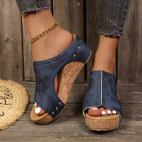 Celeste — Studded Comfortable Wedge Sandals