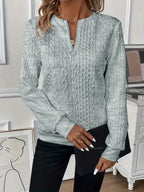 The Iris — Striped Quarter-Zip Sweater