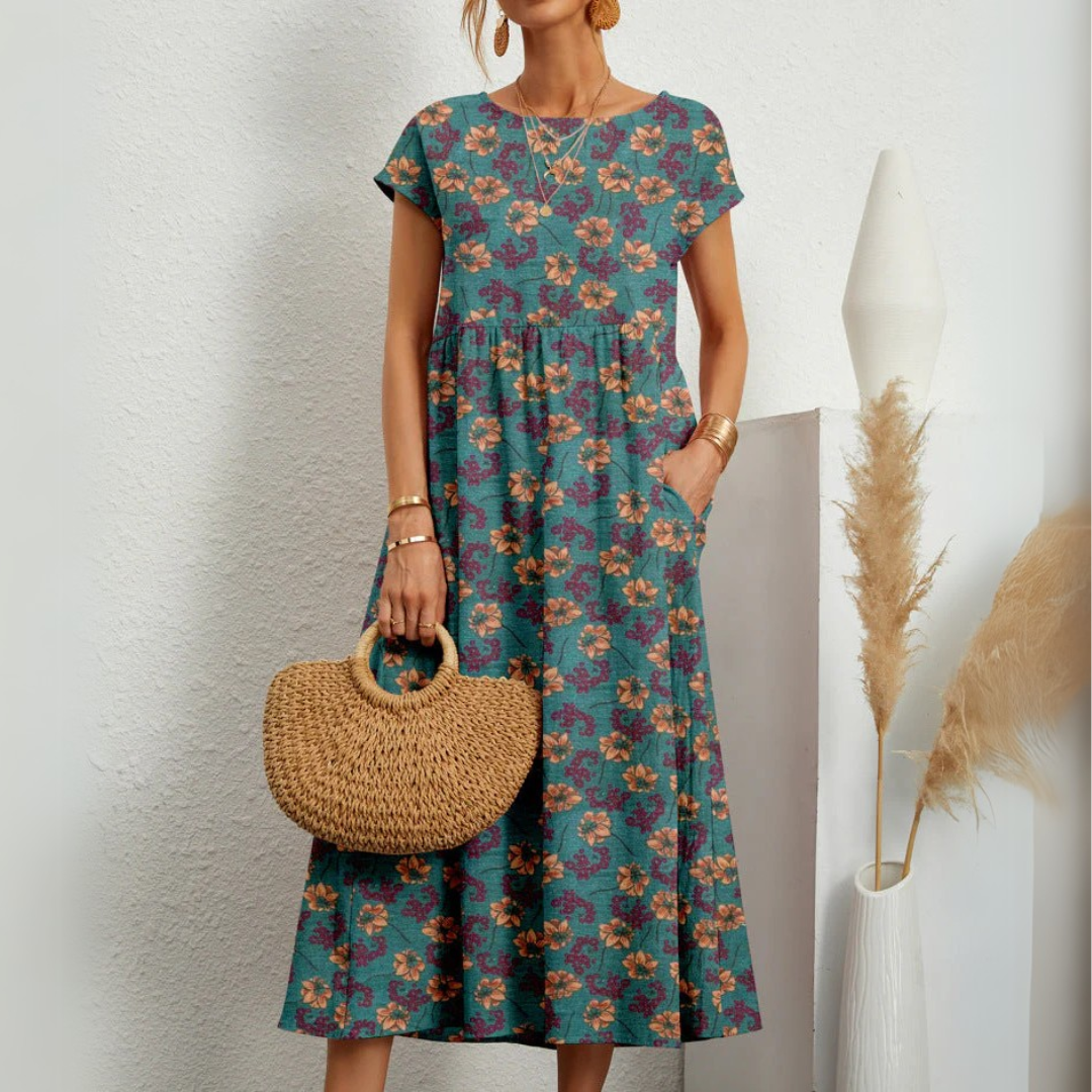 The Constance — Breezy Floral Midi Dress
