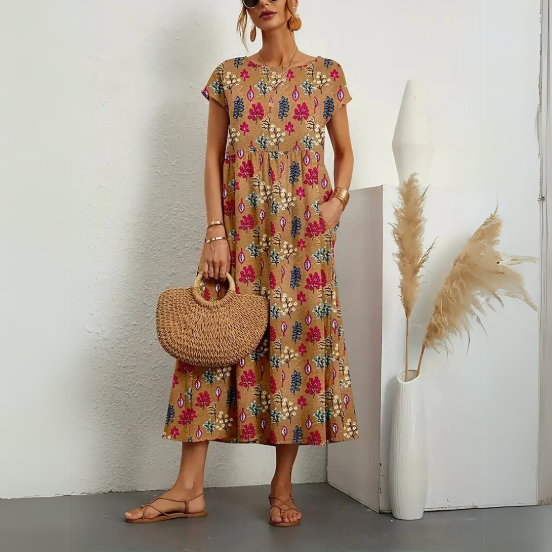 The Constance — Breezy Floral Midi Dress