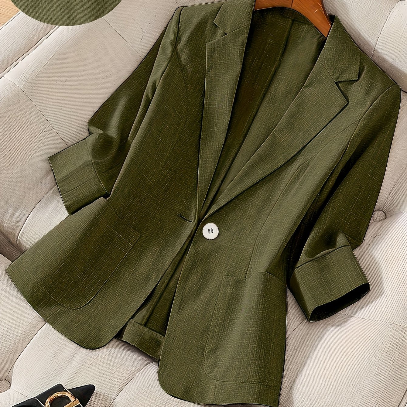 Camille — Soft Three-Quarter Sleeve Tailored Jacket