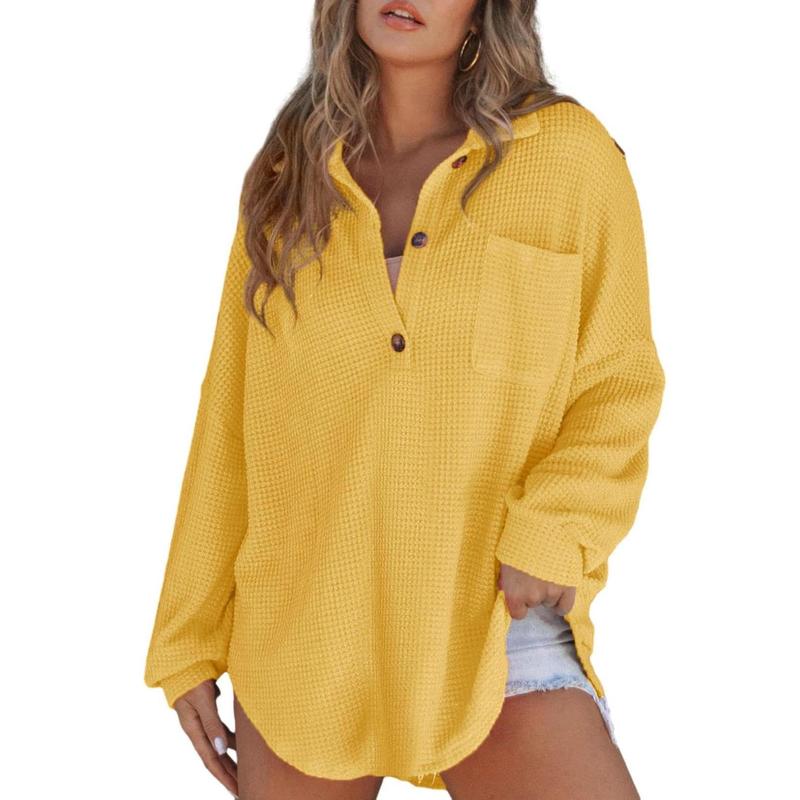 The Joséphine — Waffle-Knit V-Neck Sweater