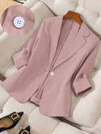 Camille — Soft Three-Quarter Sleeve Tailored Jacket