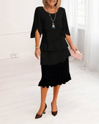 Margaux — A-Line Ruffle Midi Dress
