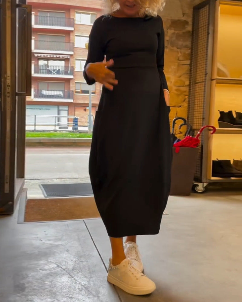 The Léonie — Striped Easy Midi Dress