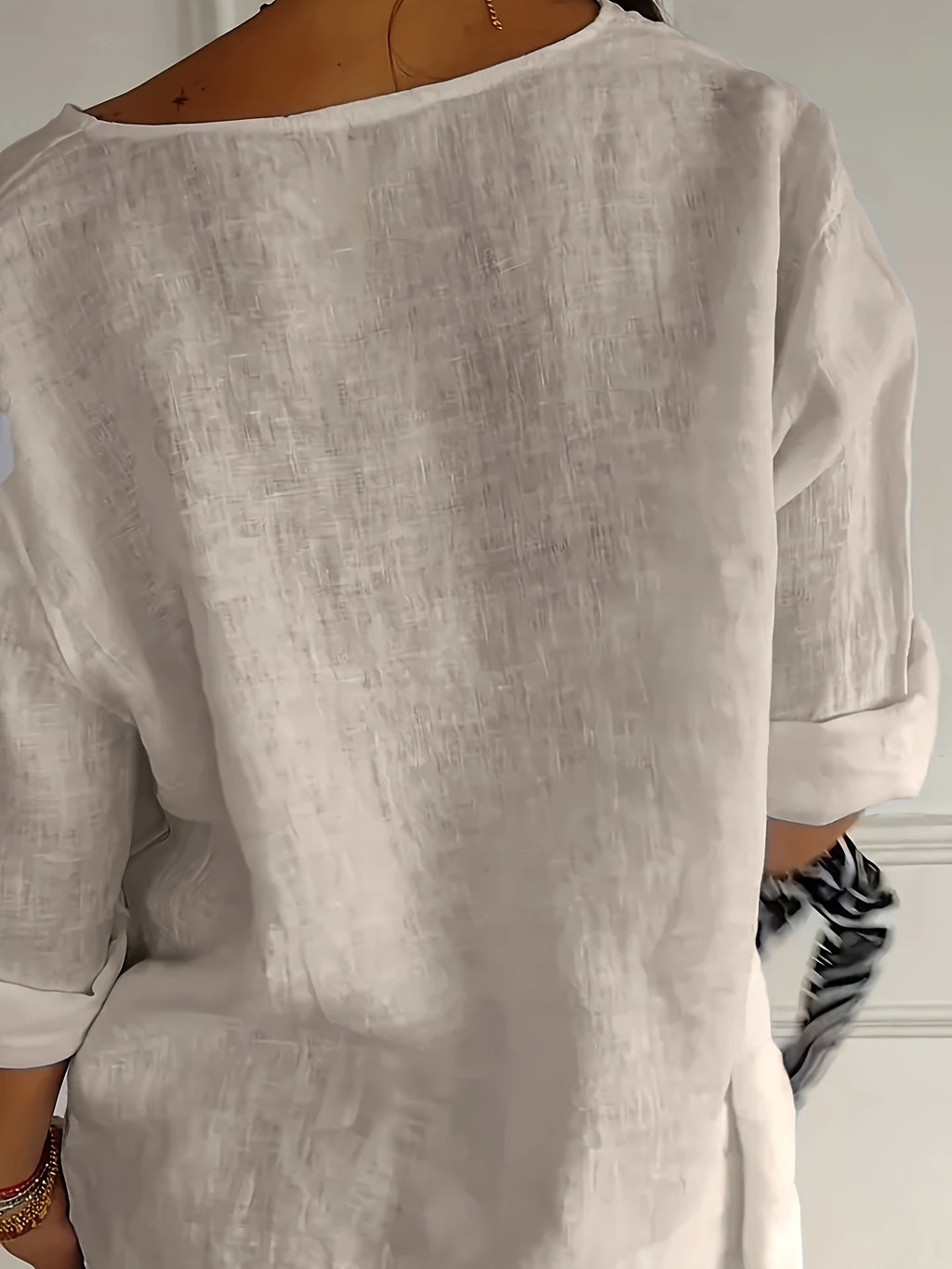 Noemie — Relaxed Button-Front Woven Blouse