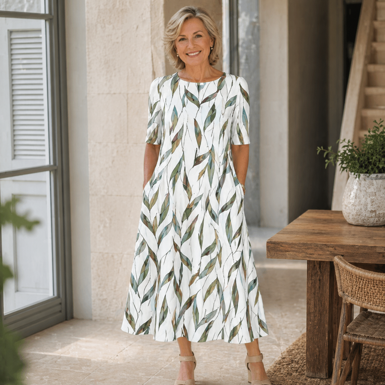 Fleur — Relaxed Midi Dress