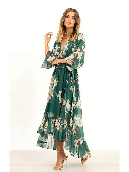 The Amélie — Floral Kimono-Sleeve Midi Dress