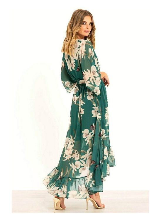 The Amélie — Floral Kimono-Sleeve Midi Dress