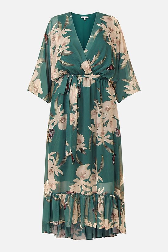 The Amélie — Floral Kimono-Sleeve Midi Dress