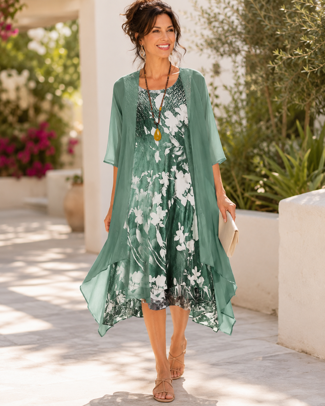 Noemie — Breezy Two-Layer Midi Dress