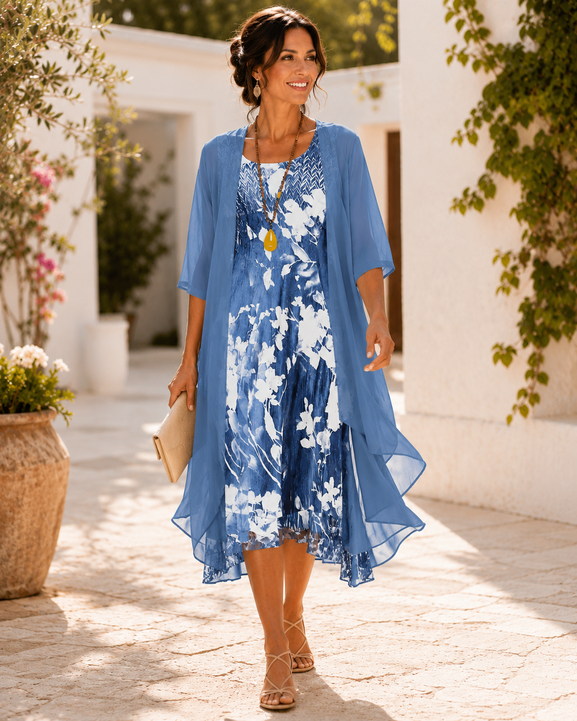 Noemie — Breezy Two-Layer Midi Dress